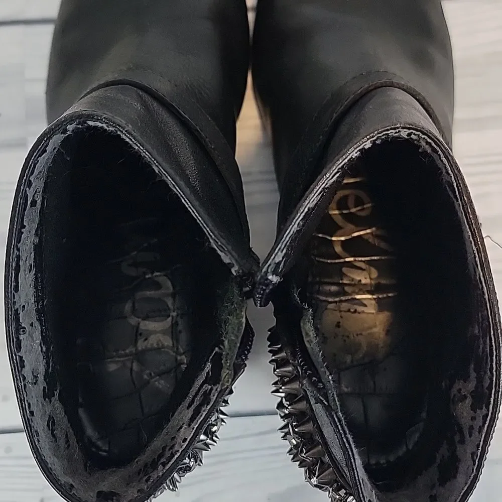 Sam Edelman Pax Ankle Boots Black Genuine Leather Womens Size 6.5 - Picture 8 of 11